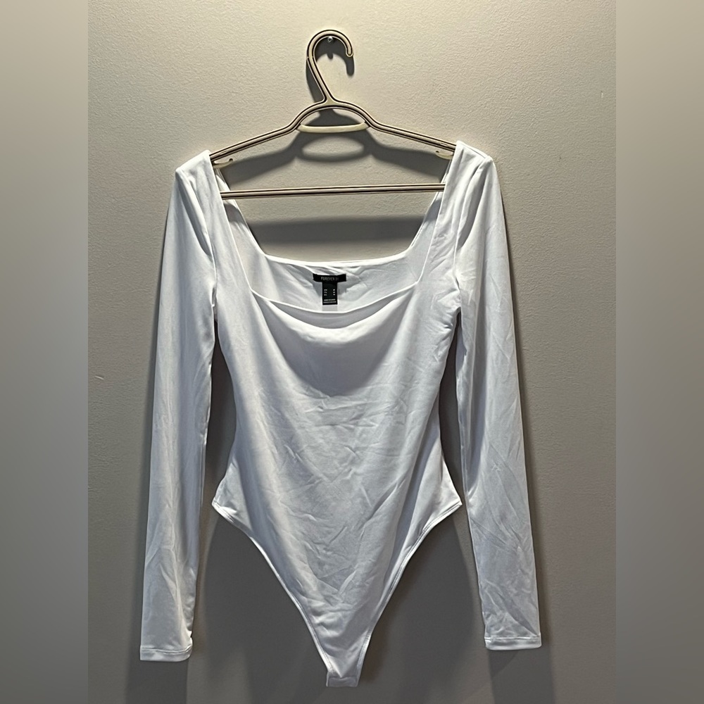 Women’s Forever21 Square Neck Long Sleeve Bodysuit